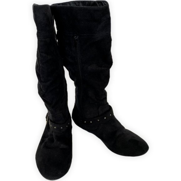 Women’s Black Mid-Calf Suede Boots Sizes 7 - Picture 4 of 7